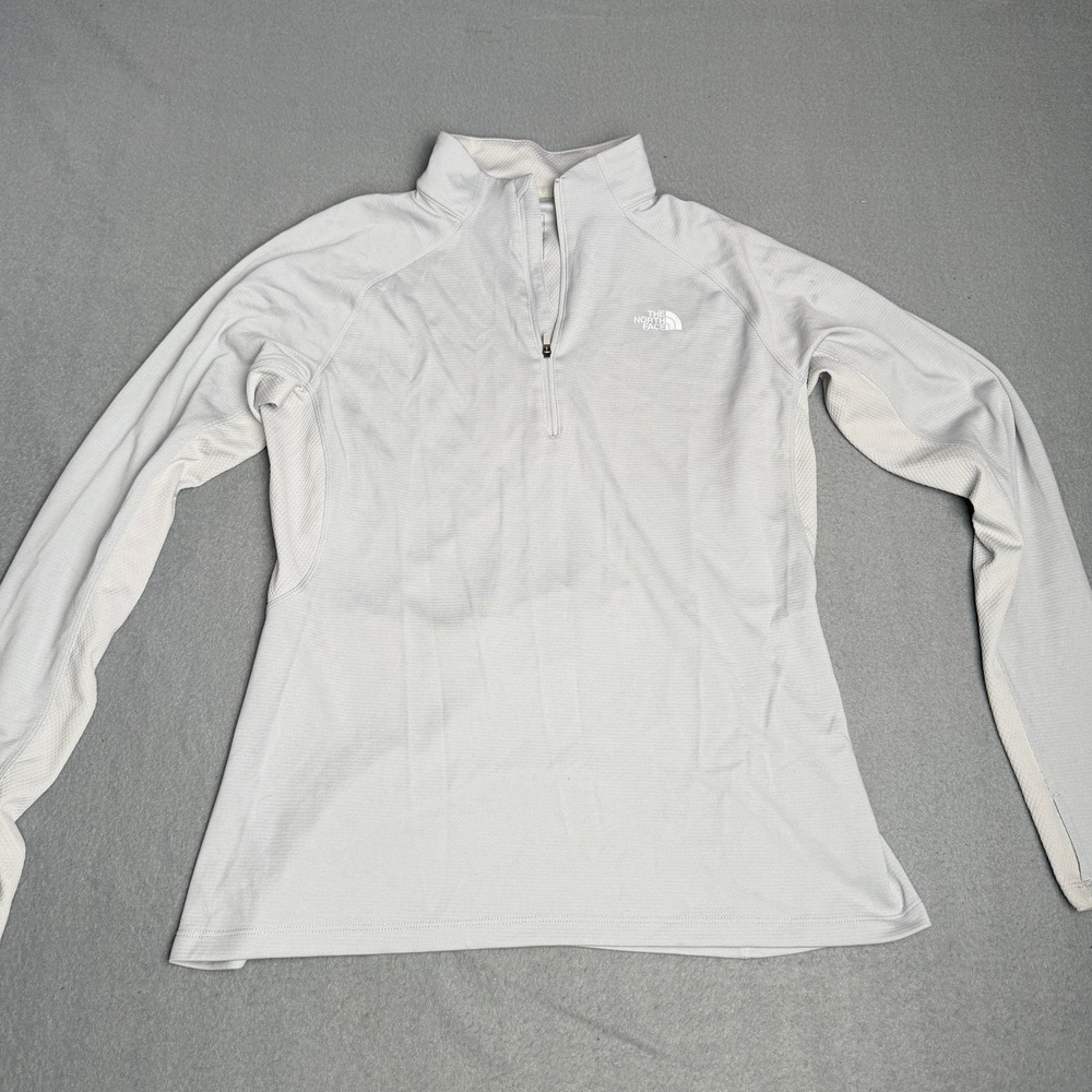 The North Face Womens FlashDry Quarter Zip‎ Pullover Grey Size Large Running Top
